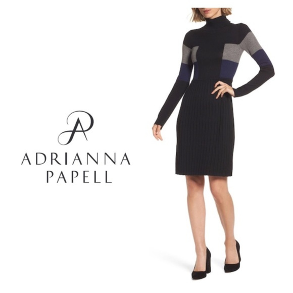Adrianna Papell Dresses & Skirts - Adrianna Papell Womens Sweater Dress Black Sz M